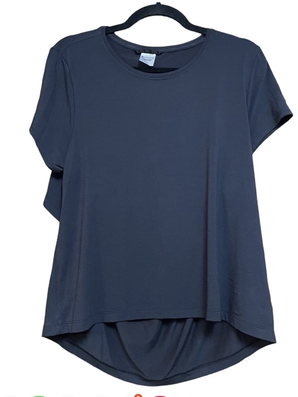 Athleta Navy Short Sleeve Round-Neck Tee